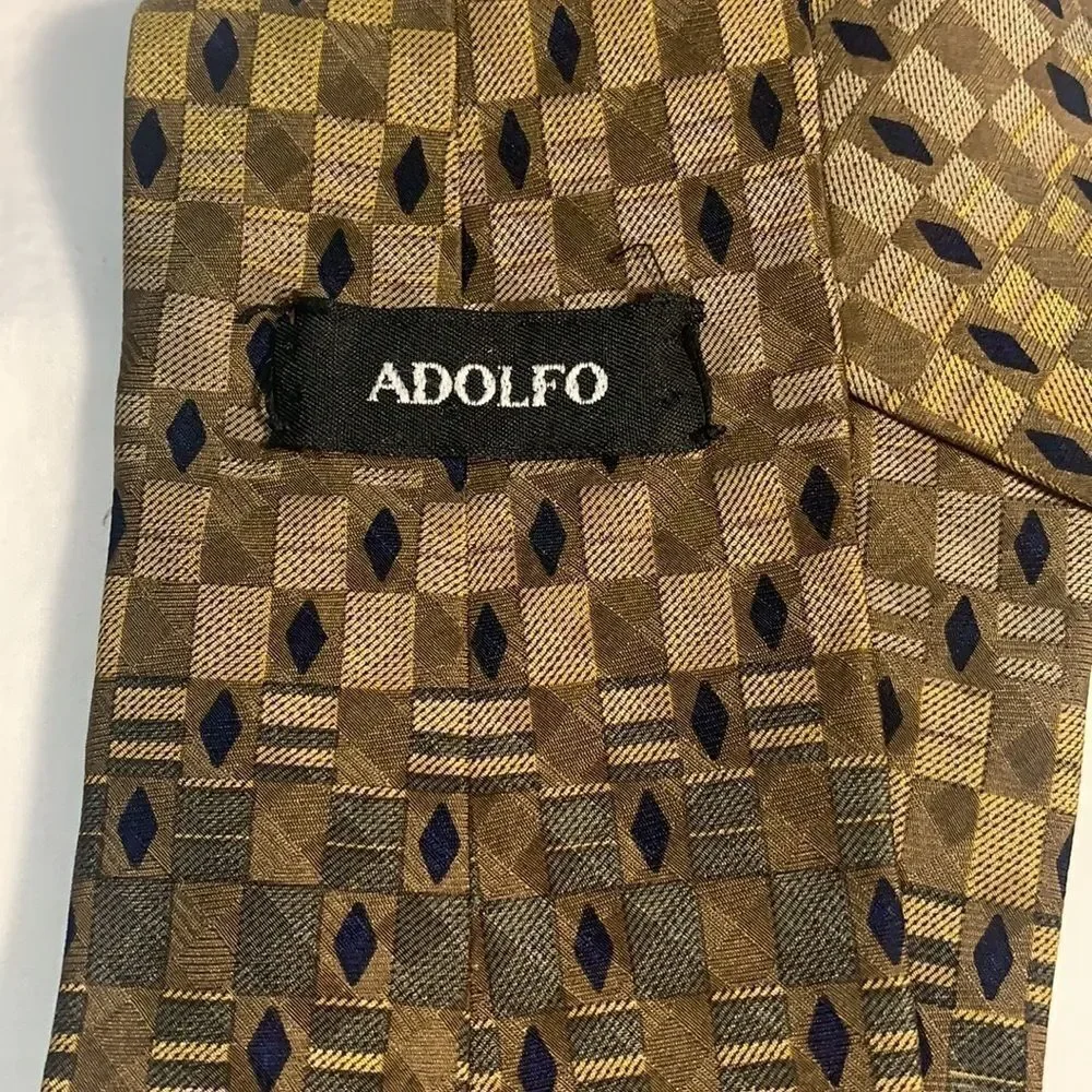 3for$20 adolfo tie gold blue 100% silk